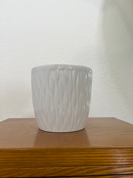 White Ceramic 6" Pot